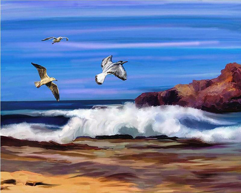 

Алмазная вышивка Цунами Животное Чайка Подарок ручной работы Алмазная картина Лошадь Животное Цветок Полная квадратная круглая дрель Рукоделие Подарок ручной работы Full Square 20X30CM светло-синий