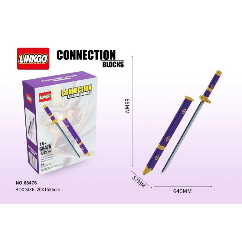 One Piece Schwert Linkgo Micro Bausteine Roronoa Zoro Sandai Kitetsu DIY Zusammengebaute Verbindung Mini Ziegel Spielzeug