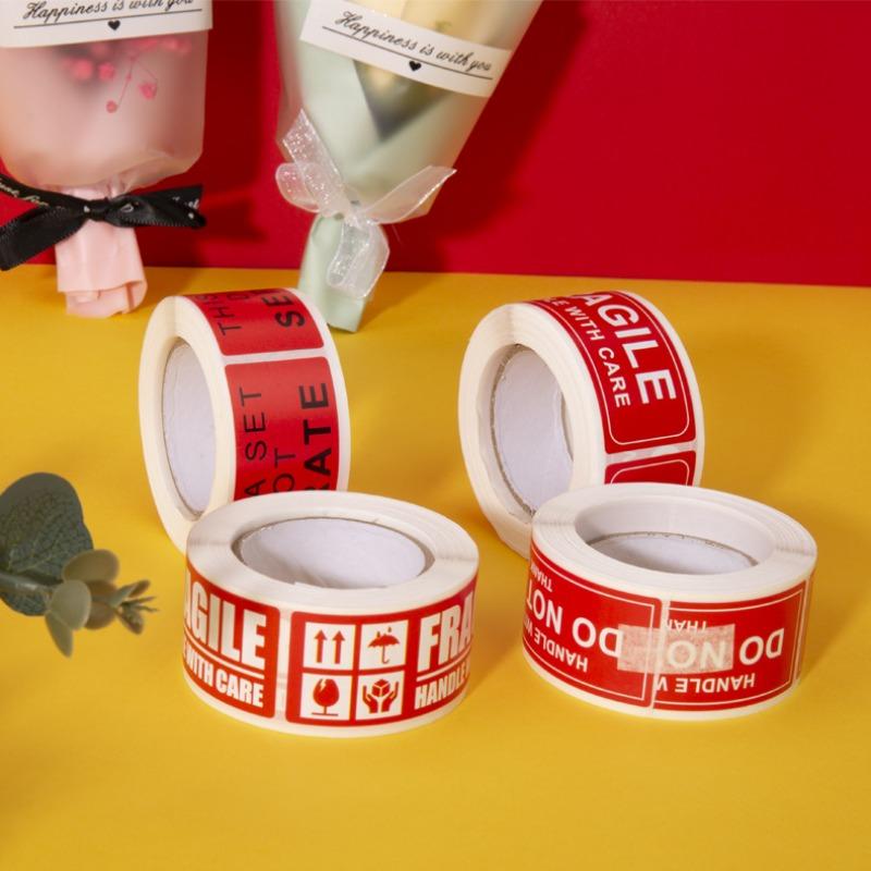 150Pcs/roll Red English Warning Label Sticker for Express Packaging Fragile Items Carton Boxe Shipping Package Decals Business