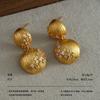 Gold and silver series zircon stud earrings two-color gold and silver hollow relief earrings light luxury cold shining versatile ears