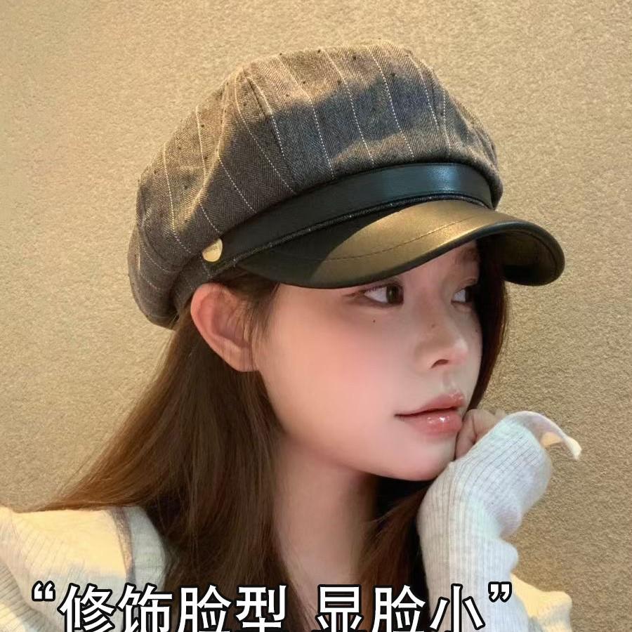 Liangfang's new autumn and winter British style octagonal hat classic versatile face small retro painter hat