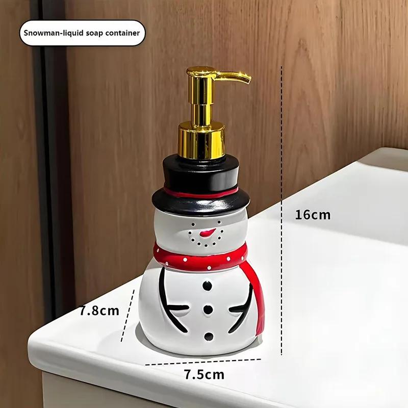 

Snowman Hand Soap Liquid Dispenser Lotion Dispenser Christmas Decoration Refillable Container for Countertop Toilet Kitchen 70ml