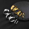 Simple 18K Gold Plated Ring Stainless Steel Smooth Couple Engagement Wedding Ring Waterproof Finger Jewelry Gift for Men Women