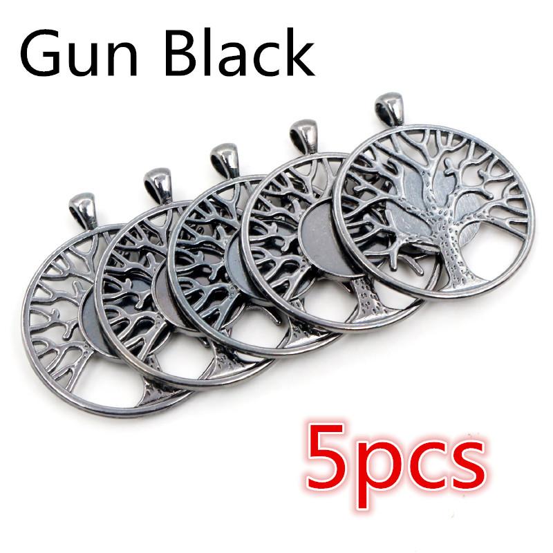 

New Fashion 14mm Inner Size High Quality Rhodium Gold Black Colors Plated Tree Style Cabochon Base Cameo Setting Charms Pendant