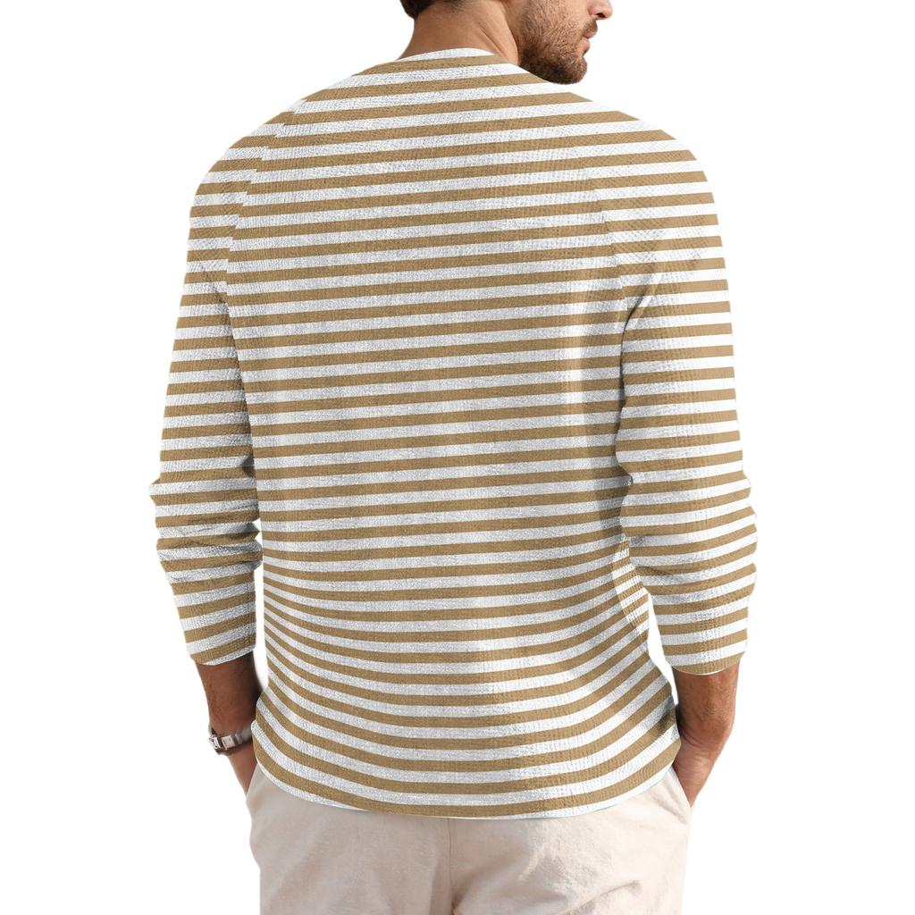 Men's Loose Casual Button Down Collar Long Sleeve Top