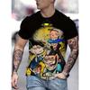 Moda Uomo T-shirt da Uomo Stampata 3D Girocollo Manica Corta Trendy Streetwear