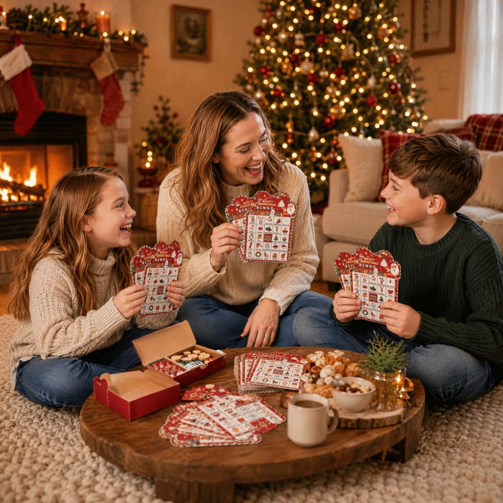 24 Players Christmas Bingo Game 33 Cards Family Bingo Game Bingo Cards Family Interaction