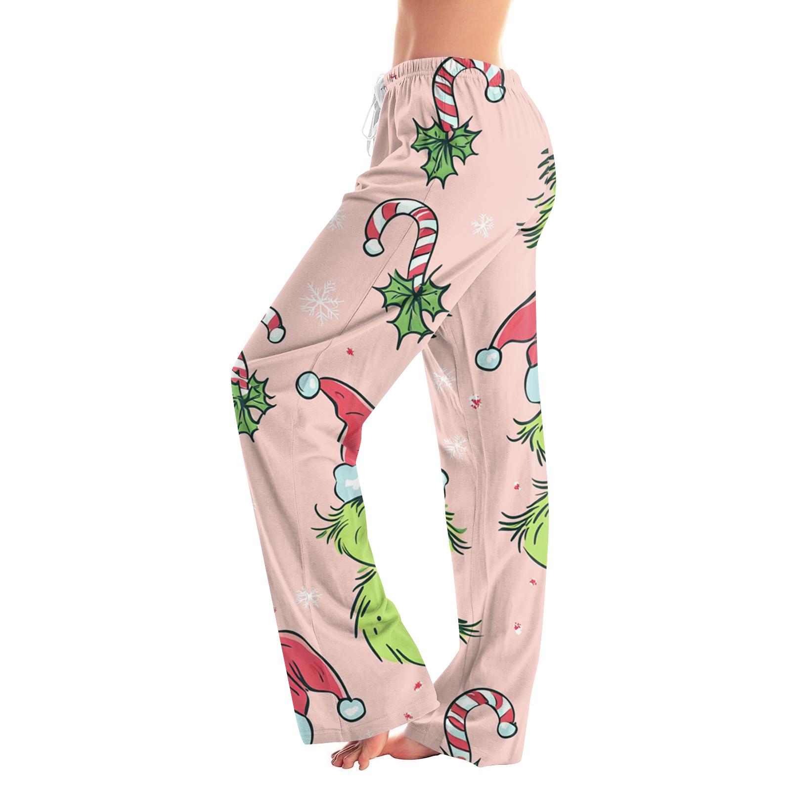 

Женские пижамные штаны, одежда для сна, повседневные брюки с эластичной резинкой на талии, удобные прямые свободные брюки для йоги L