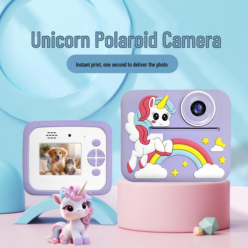 Dual-Lens Unicorn Kids' Camera with Thermal Printing