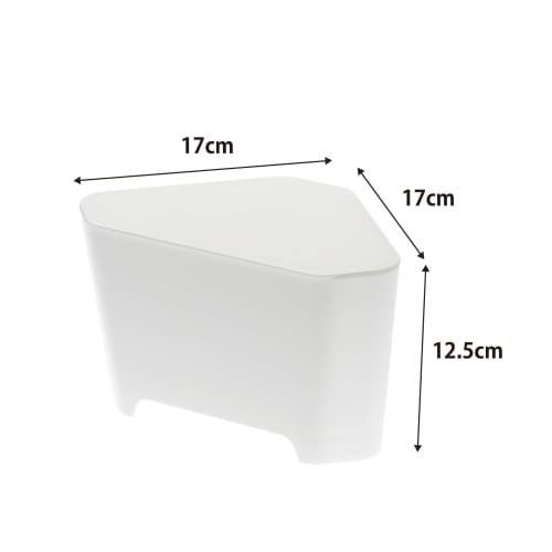 Yamazaki Floating Triangular Corner with Lid, Aqua, White, 3236