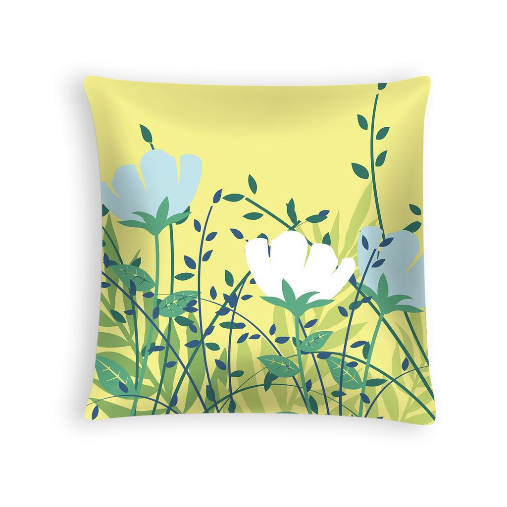 Frühling und Sommer Neue Kissenbezug aus Pfirsichhaut-Samt mit Blumendruck, Kissen, Sofa-Kopfteil, Autokissen