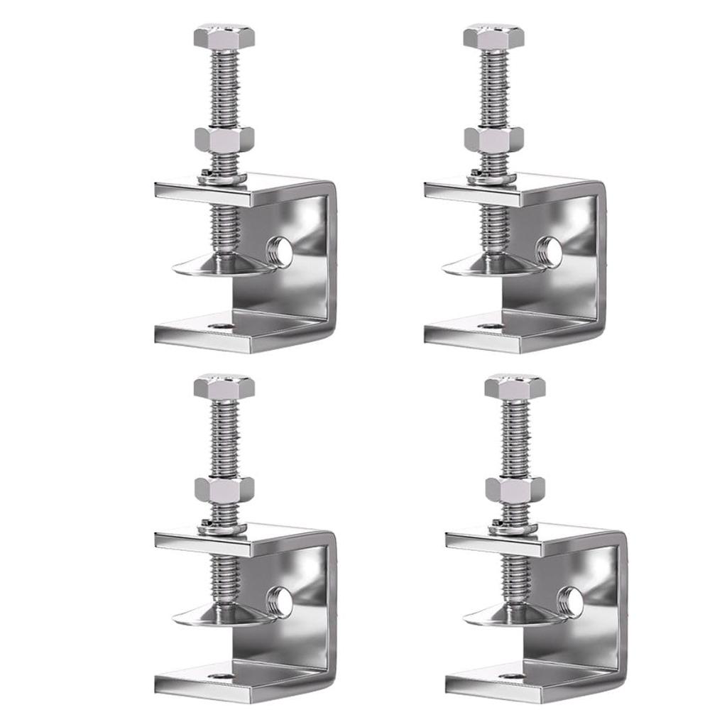 EINEY Clamp Tool Small Stainless Steel 30mm Opening DIY Fixing Hardware Silver Width 24 x Depth 32mm C-Clamp 4-Pack