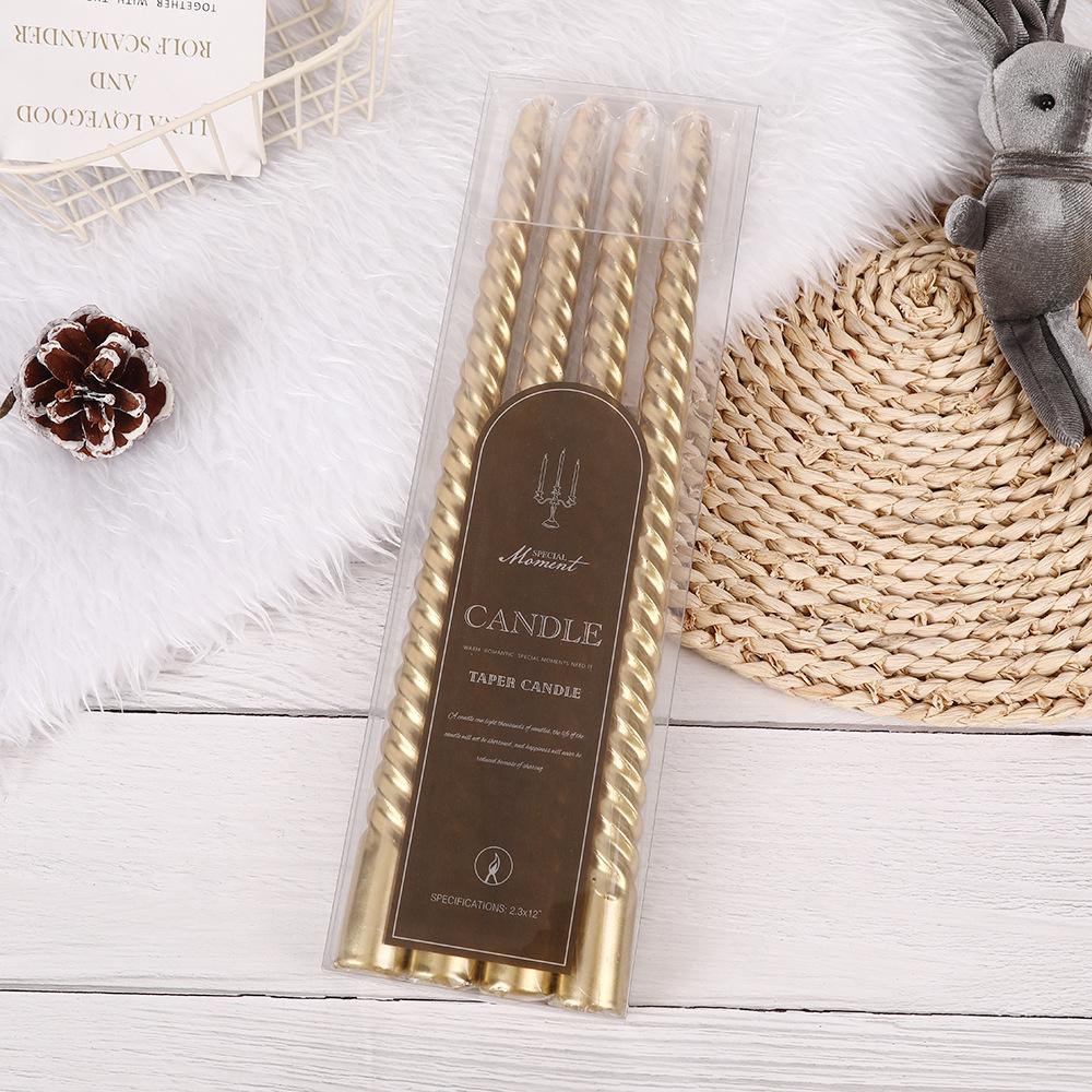30 cm langer Stab Bunter Gewinde-Kerzenständer Kerze für Zuhause Romantisches Kerzenlicht-Dinner Hochzeit Galvanisierter Stab Wachs