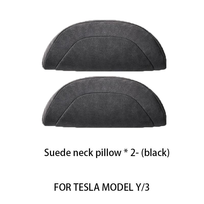 For Tesla Model 3/Y 2025-2025 Juniper Suede Neck Pillow and Lumbar Support Seat Headrest Car Interior Accessories