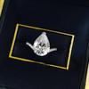 Zhuo Zhi Fan Jewelry S925 Sterling Silver Pear-Shaped 10x14mm White Diamond Ring for Women Fashion, Best Seller.