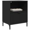 Nightstand with Drawers Black 49 X 36 X 61 Cm Engineered Wood