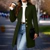 Women's Fashion Long-Line Slim-Fit Coat Solid-Colour Long-Sleeved Outerwear