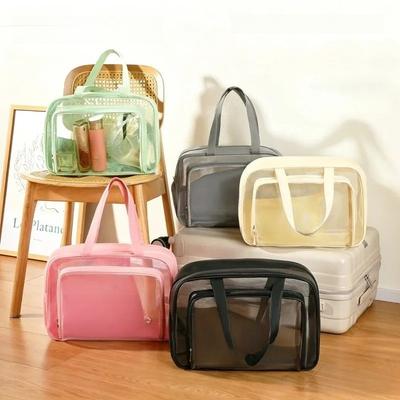 Transparent PVC Large Capacity Storage Bag Swimming Bags Women Large Wet Dry Separation Sports Bag Beach Fitness Travel Handbag