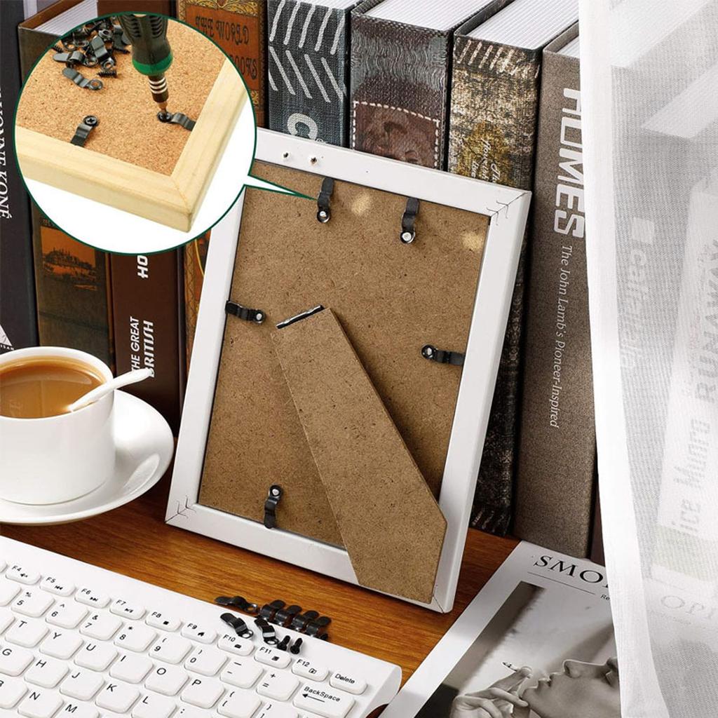 Metal Picture Frame Turn Buttons Fasteners with Screws, Turn Buttons for Picture Frames, Hardware Backing Clips for Hanging Photos Drawings Posters