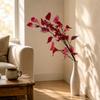 Künstlicher Bodhi-Blattzweig Dekorativer Hoher Stiel Kunstblatt-Arrangement für Zuhause Büro Wandvase Blumige Dekoration