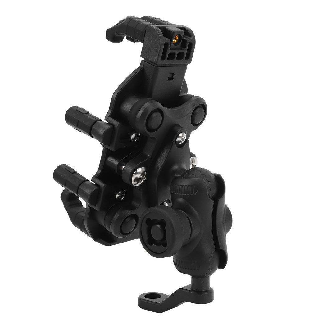 Motorcycle Phone Mount with Safety Lock Shock Absorption 360 Degree Rotation Adjustable Rearview Mirror Phone Holder