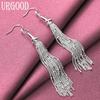Boucles d'oreilles pendantes barre tendance en argent sterling 925 Bijoux de mariage