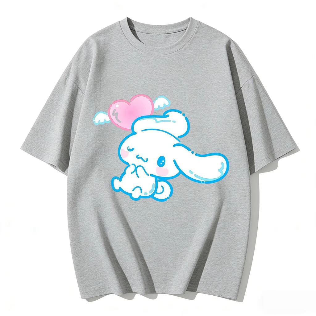 New Summer Cute Cinnamoroll TShirts Soft Cotton Short Sleeve Tees for Parents Kids Breathable Casual Daily Outfit Tops