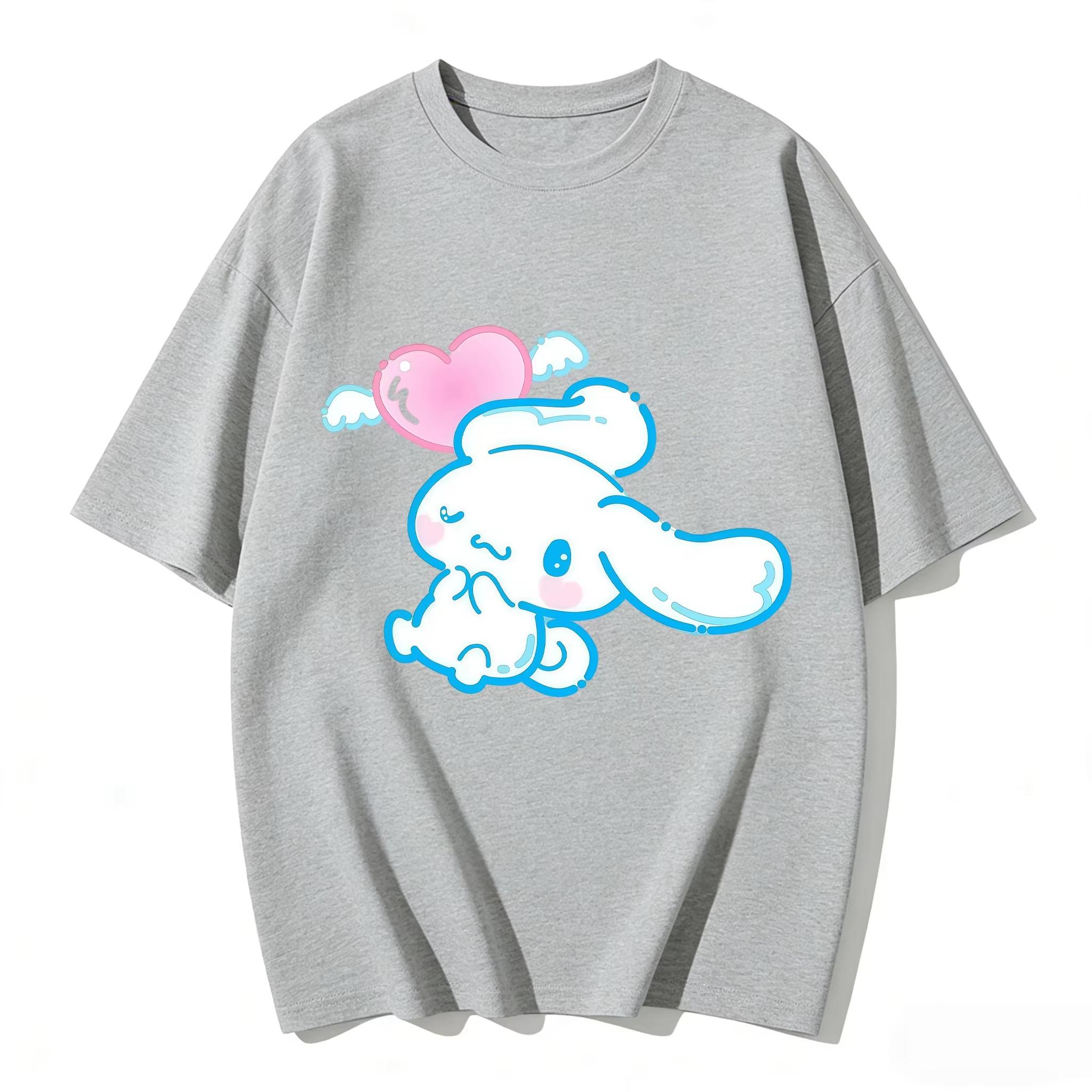 

2026 New Summer Cute Cinnamoroll TShirts Soft Cotton Short Sleeve Tees for Parents Kids Breathable Casual Daily Outfit Tops S