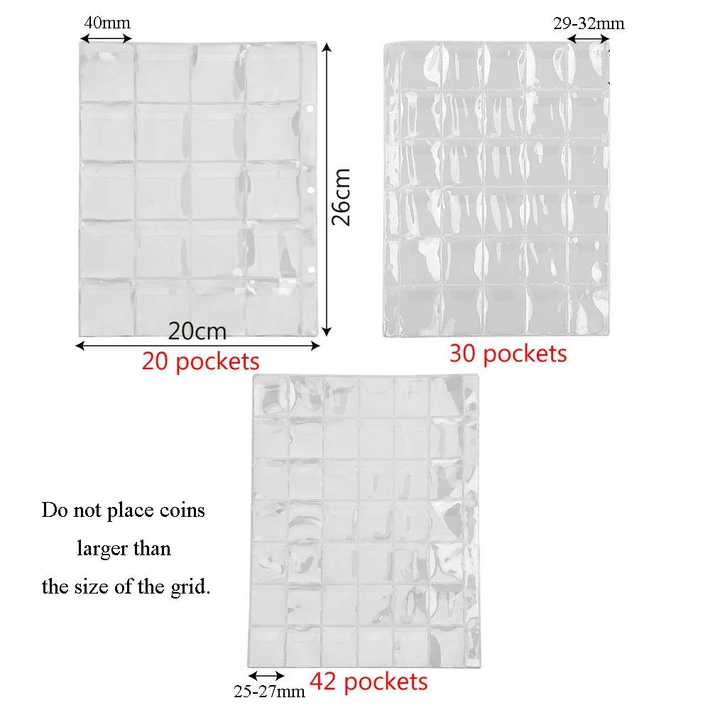 20/30/42 Pockets Coins Collection Album Collection Money Album Case Classic Coin Holder Sheet Mini Penny Coin Storage Albums