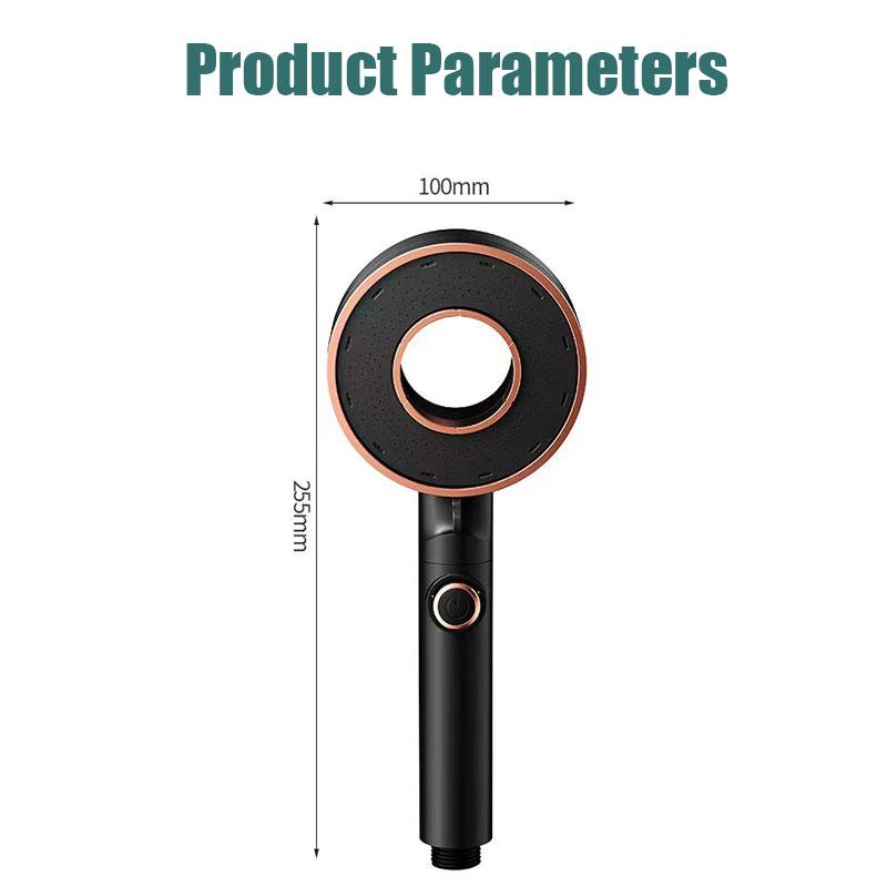 Hollow Out Design High Pressure Shower Head 3 Modes One-Key Stop Spray Nozzle High Pressure Water Saving Spray Showerhead
