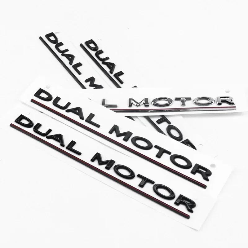 ABS Dual Motor Schriftzug Heckklappe Kofferraum Logo Emblem Plakette Auto Aufkleber Decal Für Model 3 Model X Model S Y