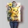 Watercolor Pokemon Decorative Paintings - Pikachu  Eevee Squirtle  Charmander  Bulbasaur Anime Art for Home Wall Decor