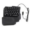35-Key One-Handed Gaming Keyboard, Waterproof and Anti-Slip Design, Wide Palm Rest, Black One-Handed Keyboard for Computer and Mobile Games – K13