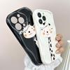 Cute Cartoon Pattern Cream Texture Casing Wavy Edge Soft Silicone Cover Phone Case for Huawei Honor Infinix Tecno iPhone