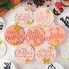 Creative Christmas Cookie Stamp with English Blessing Food Grade Fondant Mold Biscuit Maker for Festival Baking Needs