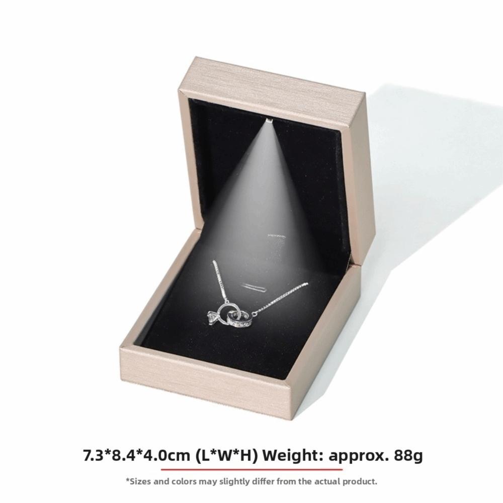 LED Light Jewelry Display Storage Box PU Leather Bracelet Ring Necklace Organizer  Wedding Gift