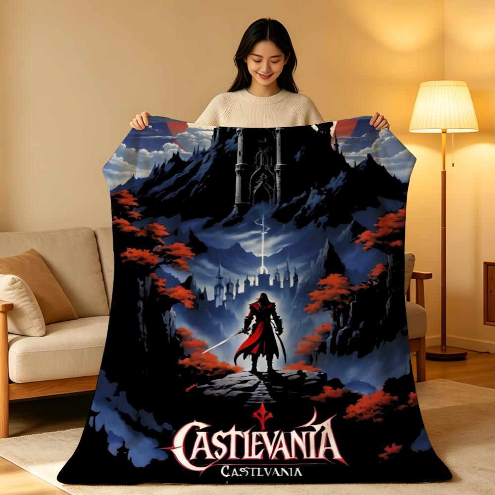 Game C-Castlevania Throw High-Density Short Plush Blanket Soft Skin-Friendly for Sofa Nap Air-Conditioned Room