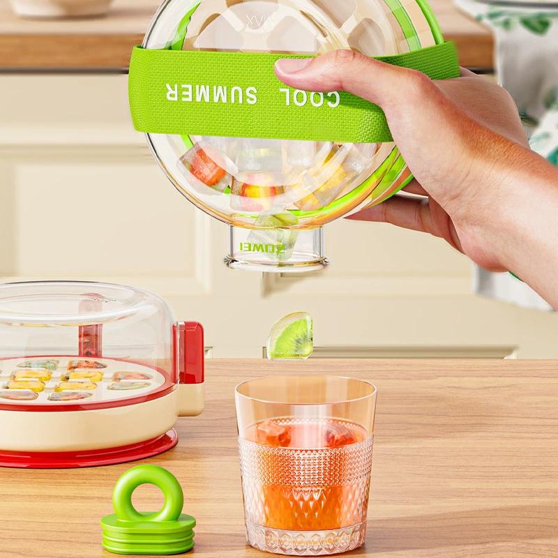 2 In 1 Ice Cube Tray With Straw Silicone Ice Cube Water Bottle No Touch Ice Maker For Freezer Summer Food Grade Ice Kettle Cup