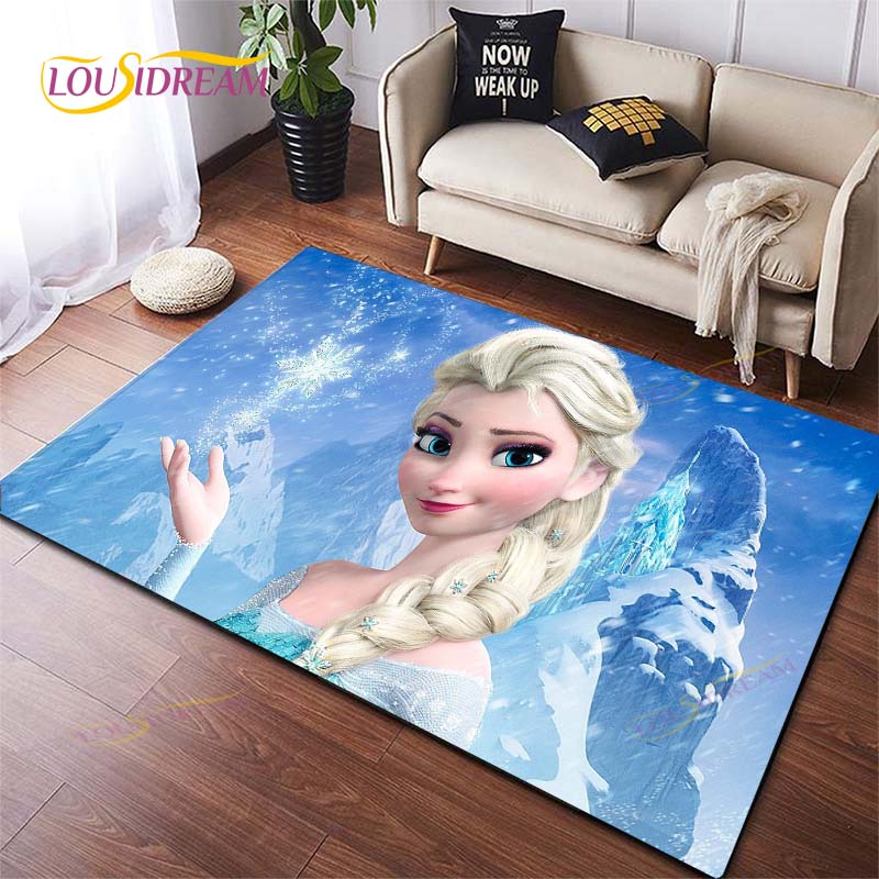 3D Printing Rug for Kitchen Doormat Bedroom Anime Frozen Carpets for Living Room Laundry Bathroom Non-slip Floor Mat