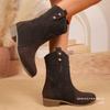 New Style Shoes: Retro Mid-calf Slimming Boots, Oversized Women's Thick-heeled Leather Boots, and Knight Boots