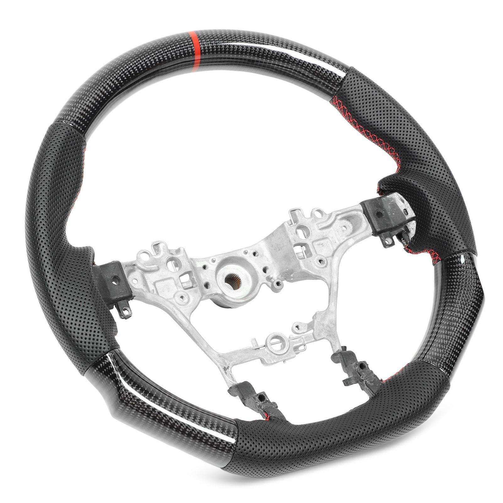 

Рулевое колесо из углеродного волокна, перфорированное кожаное рулевое колесо для Hilux Fortuner 2015–2023 гг.