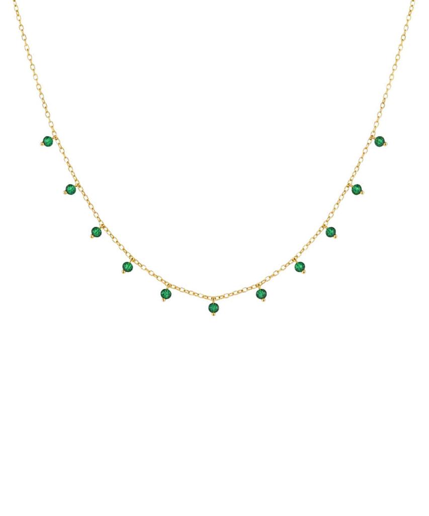 Alleun Silver 925 Chain Gemstone Choker Silk Mini Silver Necklace