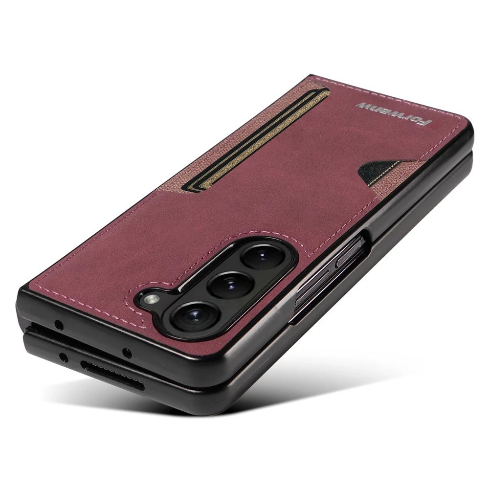 Leather Case For Samsung Galaxy Z Fold 7 6 5 4 3 ZFold7 Fold7 Fold6 Fold5 Fold4 Fold3 Card Slots Cards Holder Phone Cover