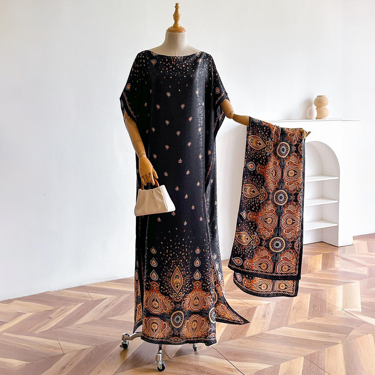 

Bohemian Animal Pattern Printed Maxi Scraves Fashion Loose Elegance Retro For Women Spring Summer Loose Casual Scraf