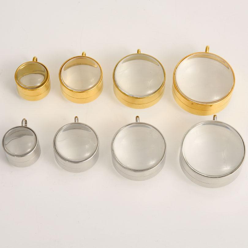 Silver/Gold Color Round Glass Living Memory Stainless Steel Locket Pendant Jewelry Making Supplies Twist Lockets Floating Charm