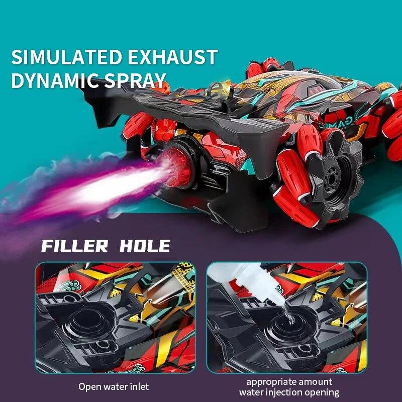 New RC Drift Car With Music Led Lights 2.4G Glove Gesture Radio Remote Control Spray Stunt Cars 4WD Electric Children Toys Gift
