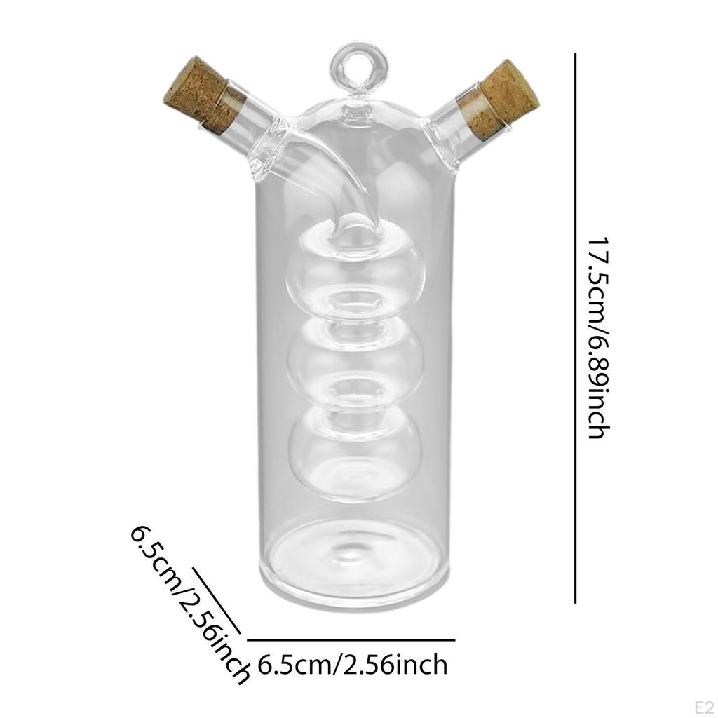 2 in 1 Cruet Bottle Separated Compartments 2.5x6.8inch Transparent for Salad Dressing Accessory