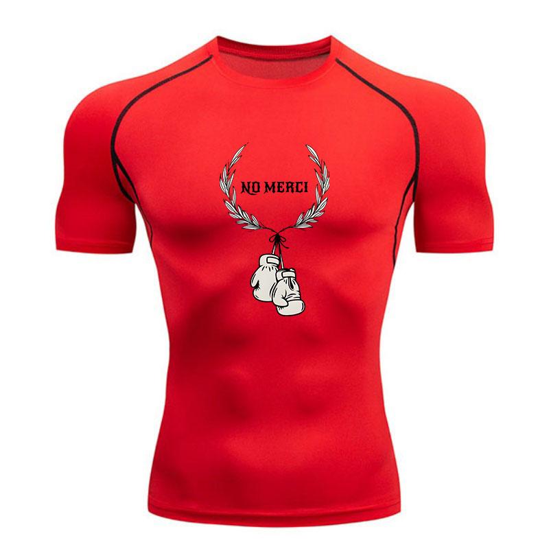 Men's Compression Fitness Sports T-Shirt, Breathable No Merc