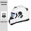 2025 New Professional Motorcycle Helmets Racing Flip Up Helmet ABS Material Modular Dual Lens Bluetooth Full Face Helmet DOT ECE