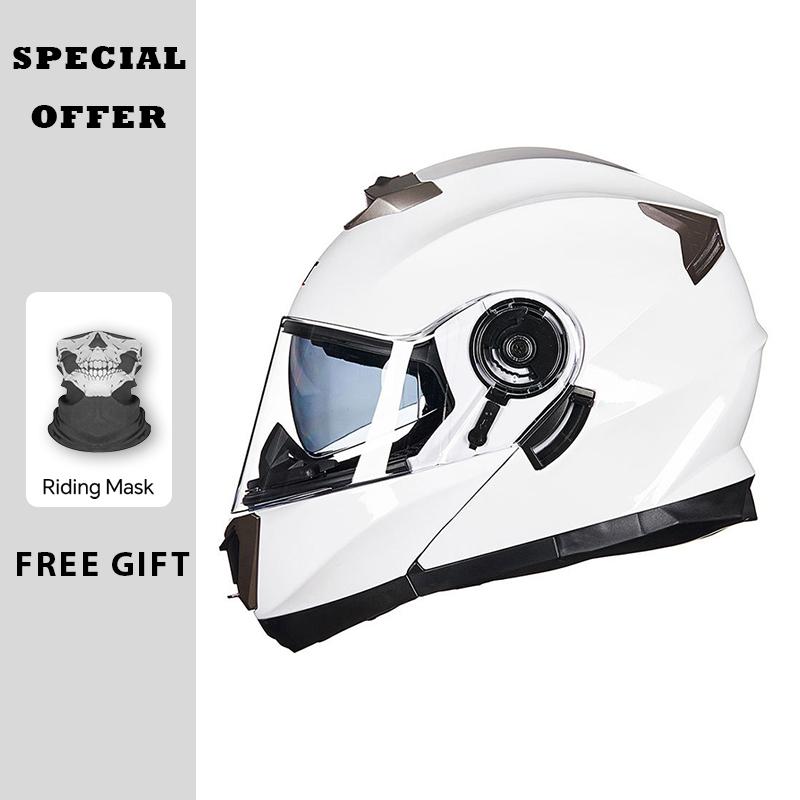 2025 New Professional Motorcycle Helmets Racing Flip Up Helmet ABS Material Modular Dual Lens Bluetooth Full Face Helmet DOT ECE